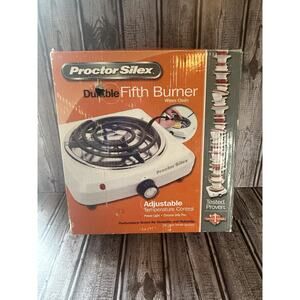 Proctor Silex Durable Fifth Burner White Single Coil Hot Plate Model 34101Y